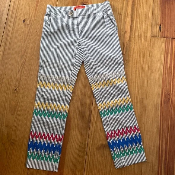 Anthropologie pants, Cartonnier label, 2, ankle length, embroidered detail - Picture 1 of 5